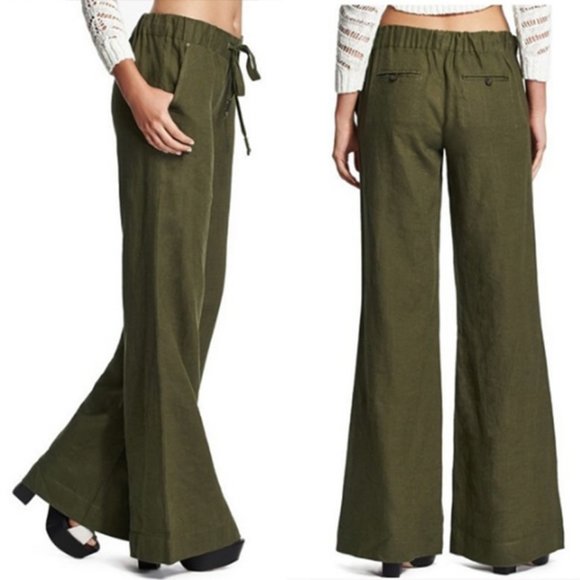 MARCIANO Leauca Drawstring Flare Linen Beach Trouser - Picture 2 of 14